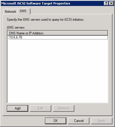 Windows Storage Server 2003 R2 iSNS